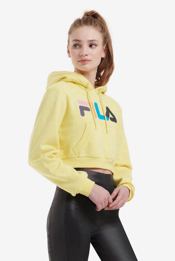 Fila Jil Crop Women's Hoodies - Light Green,NZ 695-59816